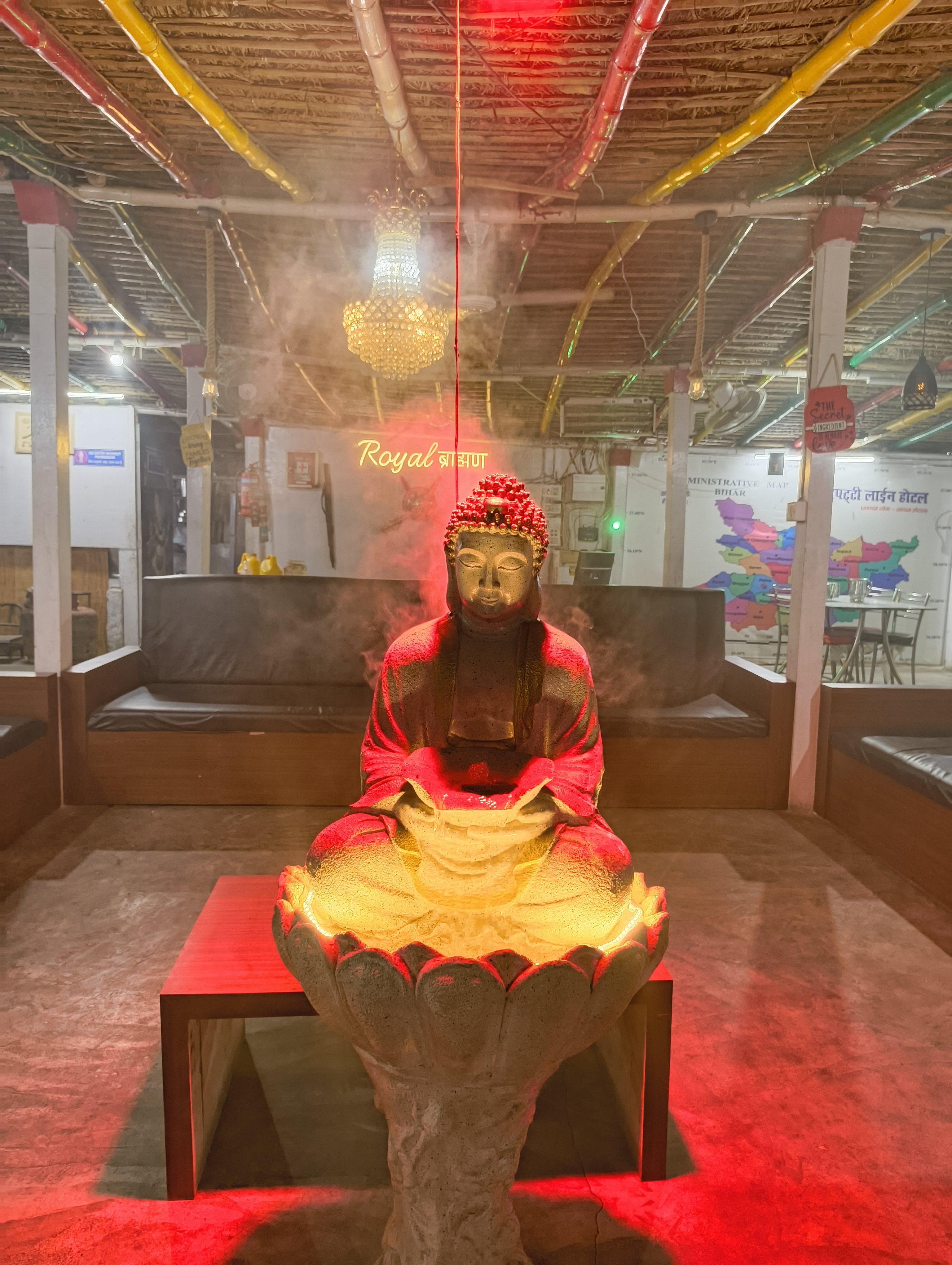 Peaceful Meditation Area with Buddha Statue